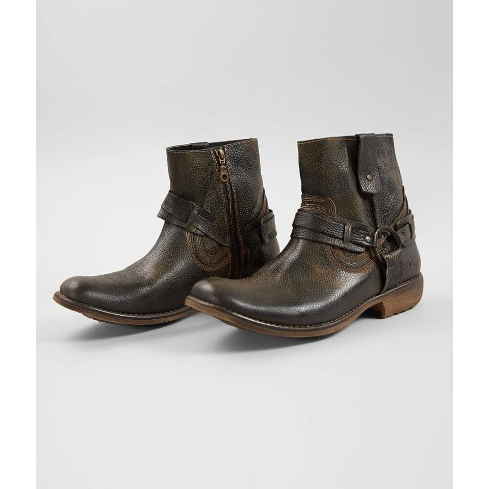 Roan by Bed Stu Men's Boot with Zip Size 11 Black Barcelona Rust